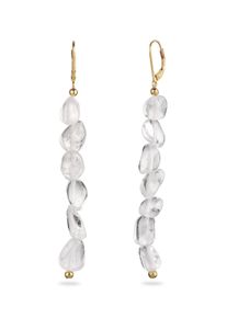 Paar Ohrh&auml;nger Elli "Ohrringe Ohrh&auml;nger lang Rock Crystal Transparent 925 Sterling Silber" Gr. 83, gold, Ohrringe, Damen, 83, Silber 925 (Sterlingsilber), Paar Ohrh&auml;nger
