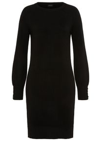 Strickkleid Laura Scott, Damen, Gr. 46, N-Gr, schwarz, Strick, Obermaterial: 50% Viskose, 28% Polyester, 22% Polyamid, unifarben, figurbetont kurz, Rundhals, Raglan&auml;rmel angesetztes B&uuml;ndchen, Kleider Strickkleid, mit Schn&uuml;rdetail aus Viskosemischung
