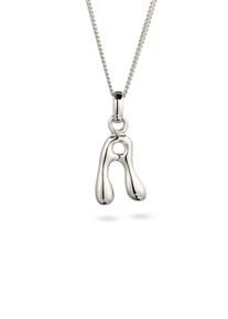 Kette mit Anh&auml;nger Elli "Halskette Melted Buchstabe A 925 Sterling Silber" Gr. 45, silber, Halsketten, Damen, Silber 925 (Sterlingsilber), Kette mit Anh&auml;nger