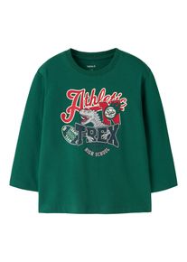 Langarmshirt name it "NMMLINUS LS NREG TOP BOX", Jungen, Gr. 98, gr&uuml;n (evergr&uuml;n), Jersey, Obermaterial: 95% Baumwolle, 5% Elasthan, bedruckt, regular fit normal, Rundhals, Shirts Langarmshirt, Baumwollmischung, regular fit