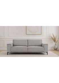 3-Sitzer Home Affaire "OLAND Cord, Sofa, B: 224 cm, Skandi-Design", grau (light grau), B:224cm H:85cm T:83cm, 92%PES 8%NY, Sofas, 3-Sitzer, Struktur, Flachgewebe, Luxus-Microfaser, Boucle