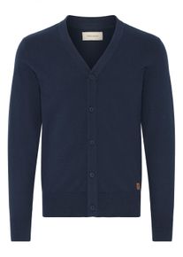 Strickjacke Blend "Strickjacke BHFinex", Herren, Gr. XL, blau (marineblaus), Obermaterial: 70% Baumwolle CO recyc.. 30% Polyester Pol. recyc.., Strickjacken Strickjacke