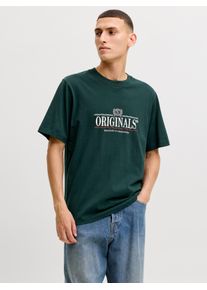 Jack & Jones T-Shirt JACK & JONES "JORFREDERIKSBERG GRAPHIC BOX TEE SS CN", Herren, Gr. XS, pine grove, Jersey, Obermaterial: 100% Baumwolle, bedruckt, regular fit normal, Rundhals, Shirts T-Shirt, Baumwolle, regular fit