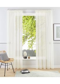 Gardine OTTO HOME "XANA" Gr. 3, beige (creme), B:145cm H:225cm, Voile, Polyester, Gardinen, Gardine, Bestseller, einfarbig, 1 bzw. 2 Schals, pflegeleicht, Beststeller