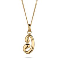 Kette mit Anh&auml;nger Elli "Halskette Melted Buchstabe J 925 Sterling Silber" Gr. 45, gold, Halsketten, Damen, Silber 925 (Sterlingsilber), Kette mit Anh&auml;nger
