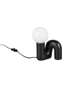 REALITY LEUCHTEN Tischleuchte "QUINN, Keramik Tischlampe m. Glasschirm, ohne Leuchtmittel 1xG9 max5W", schwarz, 1, H: 21,5cm, 1 Stk., Leuchten, Design Nachttischlampe, Schreibtischlampe H&ouml;he 22cm, Glas Lampenschirm, Tischleuchte