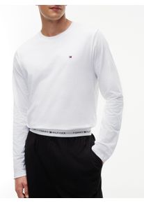 Pyjama "LONGSLEEVE JERSEY SET SOLID", Herren, Gr. XXL (56), wei&szlig; (wei&szlig;, schwarz), Jersey, Obermaterial: 100% Baumwolle, Tommy Hilfiger Underwear, normal, Rundhals, Homewear-Sets Pyjama, schlichtes Design