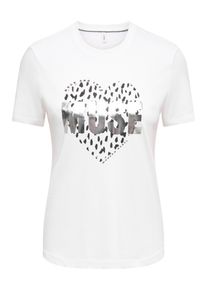 Kurzarmshirt Only "ONLKITA S/S TEE JRS NOOS", Damen, Gr. XS, wei&szlig; (hellwei&szlig; print:muse heart foil), Jersey, Obermaterial: 100% Baumwolle, bedruckt, regular fit normal, Rundhals, Shirts Kurzarmshirt, Baumwolle, regular fit