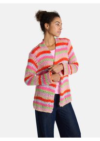 LIEBLINGSST&Uuml;CK Cardigan LIEBLINGSST&Uuml;CK "KatalinaL", Damen, Gr. 34, apple gr&uuml;n, Strick, Obermaterial: 85% Polyacryl, 15% Wolle, gemustert, gestreift, mehrfarbig, l&auml;ssig geschnitten h&uuml;ftbedeckend, Strickkante, Strickjacken Cardigan, mit offenem Schnitt