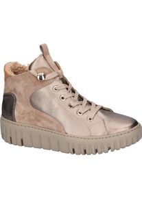 Waldl&auml;ufer Stiefelette WALDL&Auml;UFER "H-Livia", Damen, Gr. 8,5 (42,5), beige (bronce nougat toffee), Nappaleder, Nubukleder, Veloursleder, Schuhe Stiefelette, Schn&uuml;rboots, Komfort-Stiefelette in Bequemweite G (= weit)