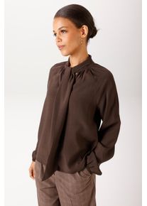 Schlupfbluse Aniston CASUAL, Damen, Gr. 40, braun (dunkelbraun), Web, Obermaterial: 100% Viskose, unifarben, l&auml;ssig geschnitten h&uuml;ftlang, V-Ausschnitt, Raglan&auml;rmel elastischer Bund mit Gummizug, Blusen Schlupfbluse, mit dekorativer Schluppe am V-Ausschnitt - NEUE KOLLEKTION