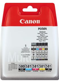 Canon Tintenpatrone "PGI-580BK/CLI-581 BK/C/M/Y Pigment- und Farbstofftinte Multipack", bunt, Tintenpatronen, Tintenpatrone