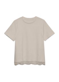 V&eacute;ro Moda Kurzarmshirt VERO MODA "VMSARA METTE LACE SS T-SHIRT JRS NOOS", Damen, Gr. S, pumice stone detail:lace dtm, Jersey, Obermaterial: 100% Baumwolle, unifarben, regular fit normal, Rundhals, Shirts Kurzarmshirt, Baumwolle, regular fit