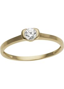 Fingerring Firetti "Schmuck Geschenk Gold 333 Damenring Goldring Verlobung Herz Solit&auml;r" Gr. 17, gold (gelbgoldfarben, kristallwei&szlig;), Fingerringe, Damen, 17, Gelbgold 333, 1mm, Fingerring, mit Zirkonia (synth.)