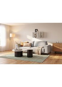 3-Sitzer Home Affaire "OLAND Struktur fein, Sofa, B: 224 cm, Skandi-Design", braun (latte), B:224cm H:85cm T:83cm, 100% Polyester, Sofas, 3-Sitzer, Struktur, Flachgewebe, Luxus-Microfaser, Boucle