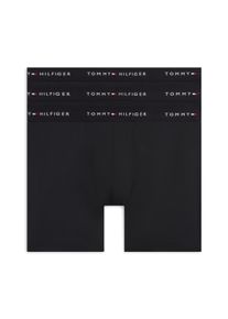 Boxershorts "3P LONG", Herren, Gr. XL (54), schwarz, schwarz, schwarz, Jersey, Obermaterial: 87% Polyester, 13% Elasthan, Tommy Hilfiger Underwear, unifarben, k&ouml;rpernah, Unterhosen Boxershorts, mit l&auml;ngerem Bein