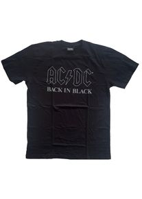 AC/DC Unisex T-shirt Volwassenen Terug In Zwart (Zwart)