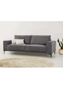 3-Sitzer Home Affaire "OLAND Chenille, Sofa, B: 224 cm, Skandi-Design", grau (dunkelgrau), B:224cm H:85cm T:83cm, 100% Polyester, Sofas, 3-Sitzer, Struktur, Flachgewebe, Luxus-Microfaser, Boucle