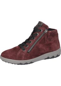 Waldl&auml;ufer Sneakerboots WALDL&Auml;UFER "H-TERESA", Damen, Gr. 6,5, w&auml;rmend, rot (bordeaux), Nappaleder, Veloursleder, unifarben mit Farbeinsatz, Schuhe Sneakerboots, Schn&uuml;rboots, Stiefelette, Bequemschuh in Komfortweite H (= sehr weit)