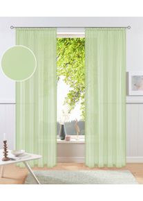 Gardine OTTO HOME "XANA" Gr. 3, gr&uuml;n (braun, gr&uuml;n), B:145cm H:225cm, Voile, Polyester, Gardinen, Gardine, Bestseller, einfarbig, 1 bzw. 2 Schals, pflegeleicht, Beststeller