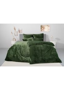 Bettw&auml;sche OTTO HOME "Desner3", gr&uuml;n (dunkelgr&uuml;n), B/L: 155cm x 220cm, 1 Stk., 1 Stk., Microfaser, B/L: 80cm x 80cm, 2 Stk., Microfaser, Obermaterial: 100% Polyester, Bettw&auml;sche, Bettw&auml;sche, Bettw&auml;sche mit Rei&szlig;verschluss, Cashmere-Touch, kuschelig & weich