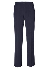 Schlupfhose GOLDNER "Professlanhose mit Zierteil", Damen, Gr. 50, N-Gr, blau (marine), Obermaterial: 62% Polyester PES. 32% Viskose CV. 6% Elasthan EL., normal, Hosen Schlupfhose, Klimak&uuml;nstler Professlan