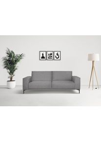 3-Sitzer Home Affaire "OLAND Flachgewebe, Sofa, B: 224 cm, Skandi-Design", grau, B:224cm H:85cm T:83cm, 100% Polyester, Sofas, 3-Sitzer, Struktur, Flachgewebe, Luxus-Microfaser, Boucle