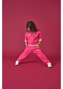 Sweathose KIDS Only "KMGSWEAT PANTS CP SWT NOOS", M&auml;dchen, Gr. 116, N-Gr, pink (magenta detail:milano, italy), Sweatware, Obermaterial: 60% Baumwolle, 40% Polyester, bedruckt, regular fit normal, Hosen Sweathose, Baumwollmischung, regular fit