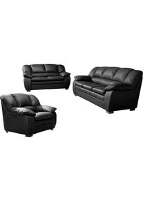 Polstergarnitur COTTA "3-2-Sessel", schwarz, H:88cm T:92cm, Sitzm&ouml;bel-Sets, Polstergarnitur, Sessel, 2-Sitzer, 2,5-Sitzer, hohe R&uuml;ckenlehne
