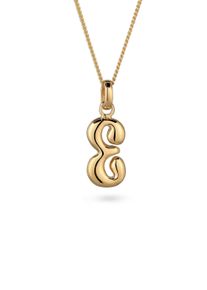 Kette mit Anh&auml;nger Elli "Halskette Melted Buchstabe E 925 Sterling Silber" Gr. 45, gold, Halsketten, Damen, Silber 925 (Sterlingsilber), Kette mit Anh&auml;nger