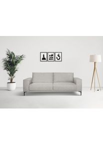 3-Sitzer Home Affaire "OLAND Flachgewebe, Sofa, B: 224 cm, Skandi-Design", braun (latte), B:224cm H:85cm T:83cm, 100% Polyester, Sofas, 3-Sitzer, Struktur, Flachgewebe, Luxus-Microfaser, Boucle