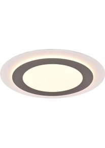 Trio LEUCHTEN LED Deckenleuchte "MORGAN, runde Deckenlampe &Oslash; 45cm, dimmbar, CCT, Memoryfunktion, Timer", grau (nickel), 1, &Oslash; 45cm H: 4,2cm, 1 Stk., Leuchten, Nachtlicht, 42W 5600 Lumen, 2700-6500 Kelvin, inkl Fernbedienung, LED Deckenleuchte
