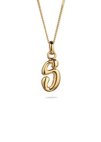 Kette mit Anh&auml;nger Elli "Halskette Melted Buchstabe S 925 Sterling Silber" Gr. 45, gold, Halsketten, Damen, Silber 925 (Sterlingsilber), Kette mit Anh&auml;nger