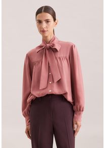 Schluppenbluse Seidensticker, Damen, Gr. XXL (44), blush, 100% Viskose, unifarben, regular fit, Blusen Schluppenbluse, 1/1 Stehkragen Uni