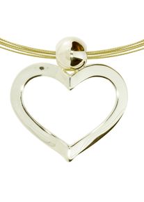 Collier OSTSEE-SCHMUCK "- Herz - Gold 333/000 - ohne Stein" Gr. 42, gold 333, goldfarben, gelb, Halsketten, Damen, Gelbgold 333, Collier
