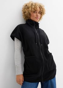 Fleecev&auml;st i &aring;tervunnen polyester - svart - storlek 44/46 (L) - bonprix