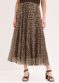 Chiffongkjol med krinklade effekter - svart - storlek 36 - bonprix