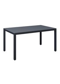 Ambia Garden Gartentisch, Dunkelgrau, Metall, Glas, rechteckig, eckig, 150x75.5x90 cm, gastro- und objekttauglich, regenabweisend, Gartenm&ouml;bel, Gartentische, Gartentische