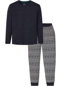 Pyjama, blau, Gr&ouml;&szlig;e 56/58 (XL), mit Baumwolle, bonprix