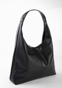 Shopper mit genarbter Lederoptik, schwarz, Gr&ouml;&szlig;e 29x38 cm, bonprix
