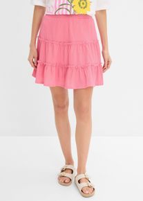 Minirock in strukturiertem Material, rosa, Gr&ouml;&szlig;e 48, bonprix