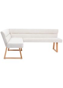 Livetastic , Eichefarben, Beige , Holz, Metall, Textil , Eiche , massiv , seitenverkehrt montierbar, L-Form , 162-204x82x61 cm , seitenverkehrt erh&auml;ltlich ,