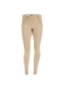Leggings Freddy "WRUP SUPERSKINNY REGULAR COTTON", Damen, Gr. L (40), N-Gr, beige, Web, Obermaterial: 81% Baumwolle, 19% Elasthan, figurbetont kn&ouml;chelfrei, Hosen Leggings, mit Lifting & Shaping Effekt