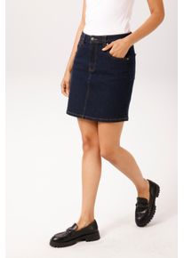 Jeansrock Aniston CASUAL, Damen, Gr. 46, blau (dunkelblau), Denim/Jeans, Obermaterial: 98% Baumwolle, 2% Elasthan, unifarben, figurbetont kurz, R&ouml;cke Jeansrock, im 5-Pocket-Style - NEUE KOLLEKTION