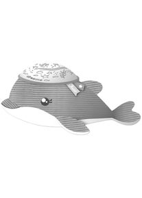 Nachtlicht Chicco "Delfin Nachtlicht Projektor", Baby, Gr. H: 14cm, grau, Leuchten Nachtlicht, mit Projektor und Soundfunktion