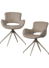 Esszimmerstuhl Woood, beige (sand, chrom), B:58cm H:82cm T:58cm, Holzwerkstoff, Metall, St&uuml;hle, Esszimmerstuhl, Drehmechanismus, Sehr hohe Verschlei&szlig;festigkeit, Pfleiglicht