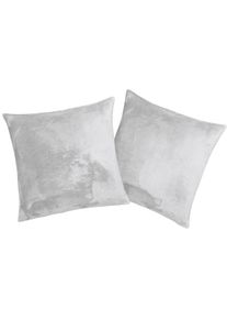 Kissenbezug OTTO HOME "Jil", grau (greige), B:50cm H:50cm L:50cm, Polyester, Kunstfaser, Kissenbez&uuml;ge, Kissenbezug, aus super weichem Kuschelfleece, Kuscheldecke, Premium Qualit&auml;t