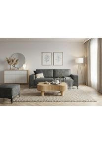 3-Sitzer Home Affaire "OLAND Luxus-Microfaser, Sofa, B: 224 cm, Skandi-Design", grau (anthrazit), B:224cm H:85cm T:83cm, 100% Polyester, Sofas, 3-Sitzer, Struktur, Flachgewebe, Luxus-Microfaser, Boucle