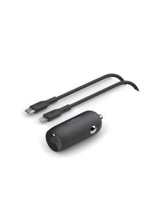 Belkin USB-Ladeger&auml;t "USB-C Kfz-Ladeger&auml;t inkl. Lightning, 1m", schwarz, B:12cm H:8cm T:20cm, Ladeger&auml;te, USB-Ladeger&auml;t