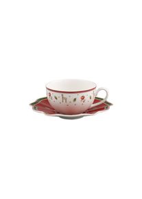Villeroy & Boch Tasse VILLEROY & BOCH "Milchkaffeetasse mit Untertasse Toy's Delight 260 ml 2er Set bunt", bunt, B:19cm H:9,3cm &Oslash;:19cm, Porzellan, Trinkgef&auml;&szlig;e, Tasse, Mikrowellengeeignet